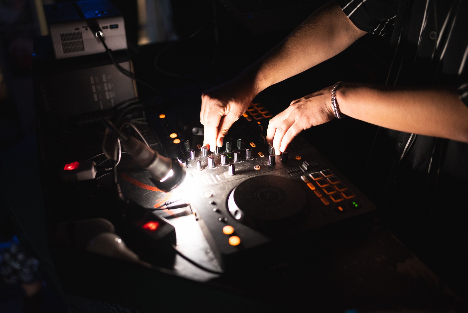 Dj performing